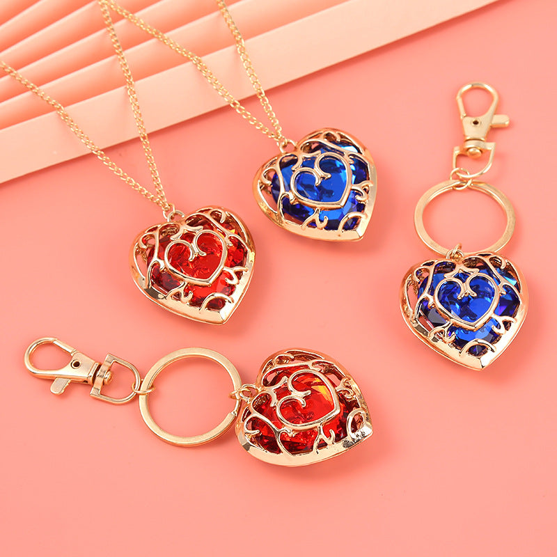 Zelda Heart Container Keychains and Necklace