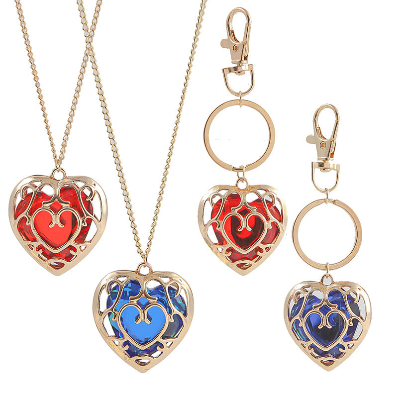 Zelda Heart Container Keychains and Necklace