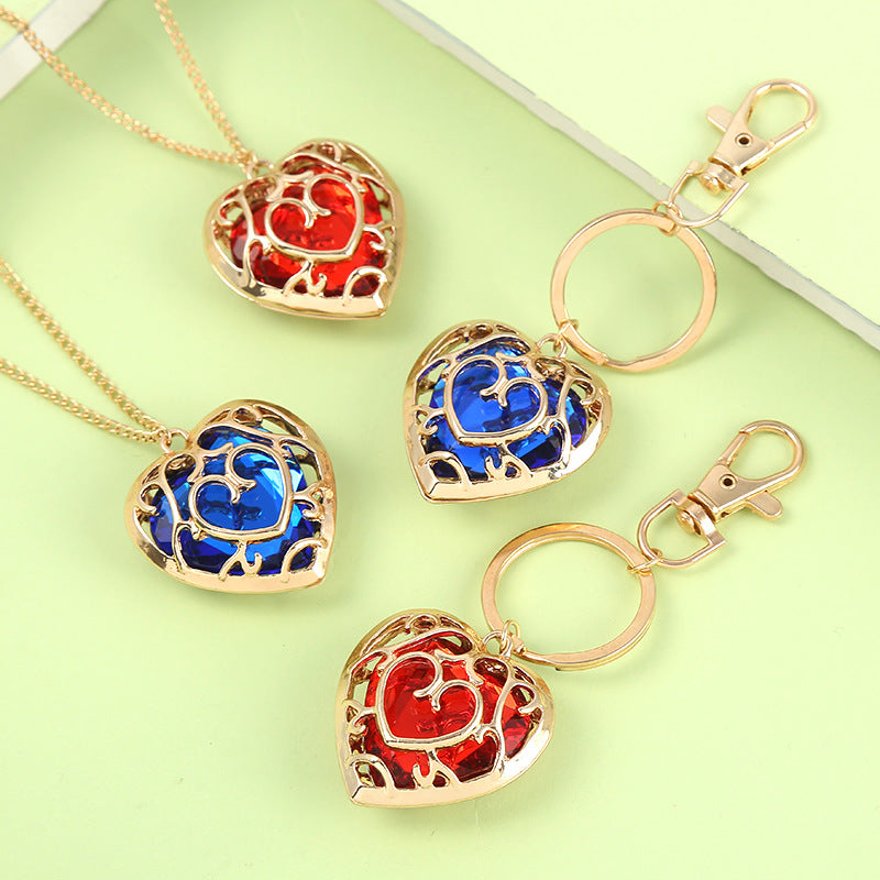 Zelda Heart Container Keychains and Necklace
