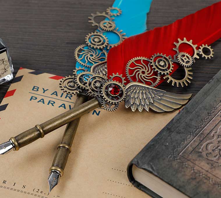 Feather Pen Gift Box Set for Calligraphy