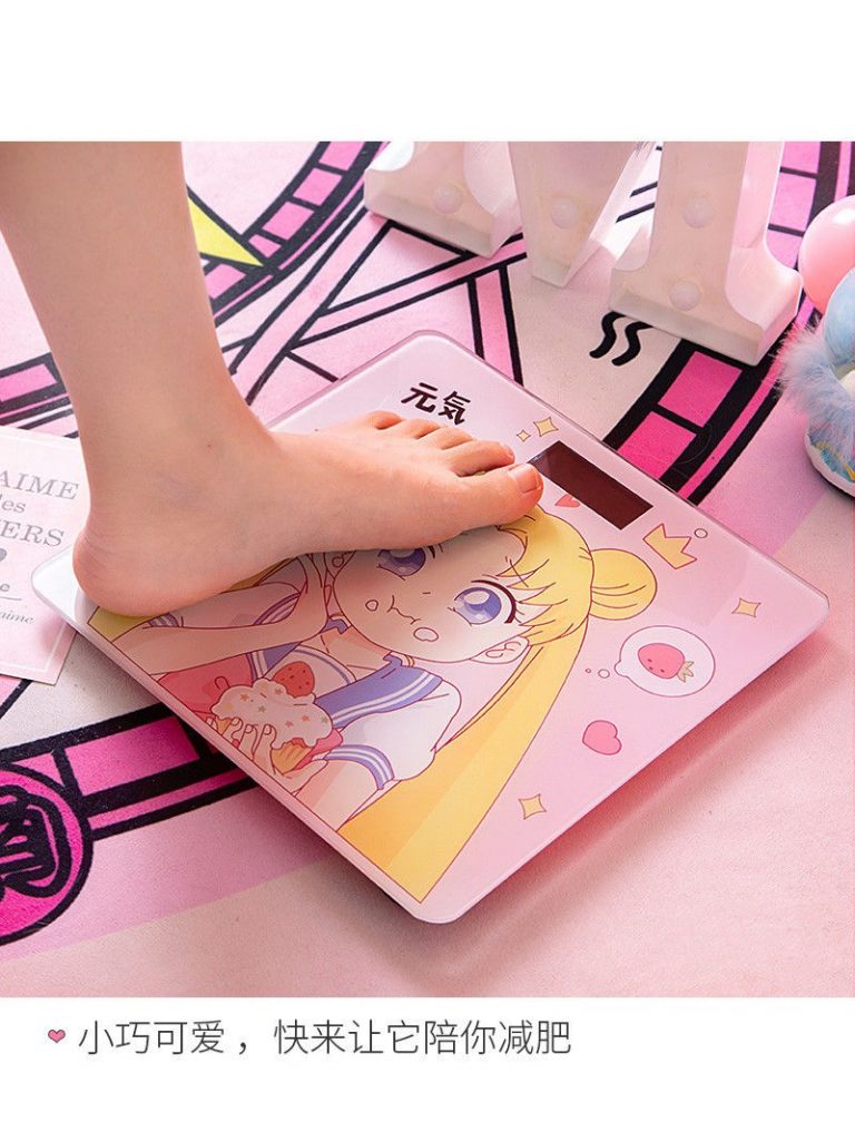 Cute Rechargeable Bathroom Scale with LCD Display