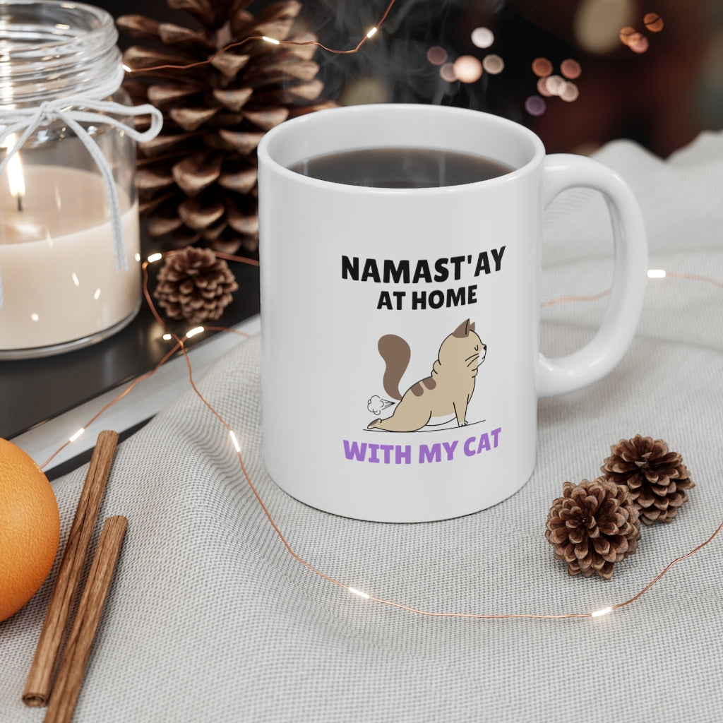 Yoga Cat Mug for Namast'ay-at-Home