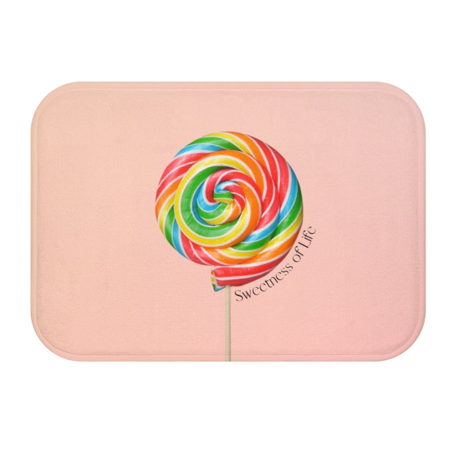 Life's Sweetness Lollipop Message Bath Mat