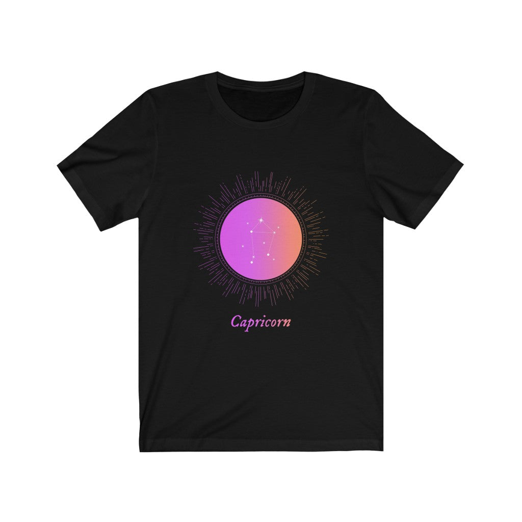 Gradient T-Shirt for Women with Capricorn Zodiac Sign