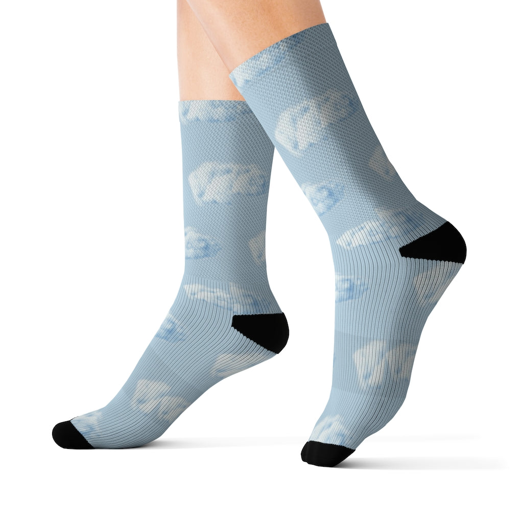 Realistic Cloud Walking Fun Socks
