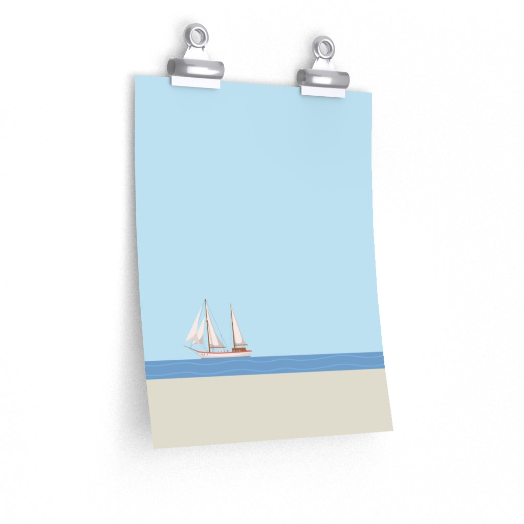 Ocean Sailing Boat Art Print