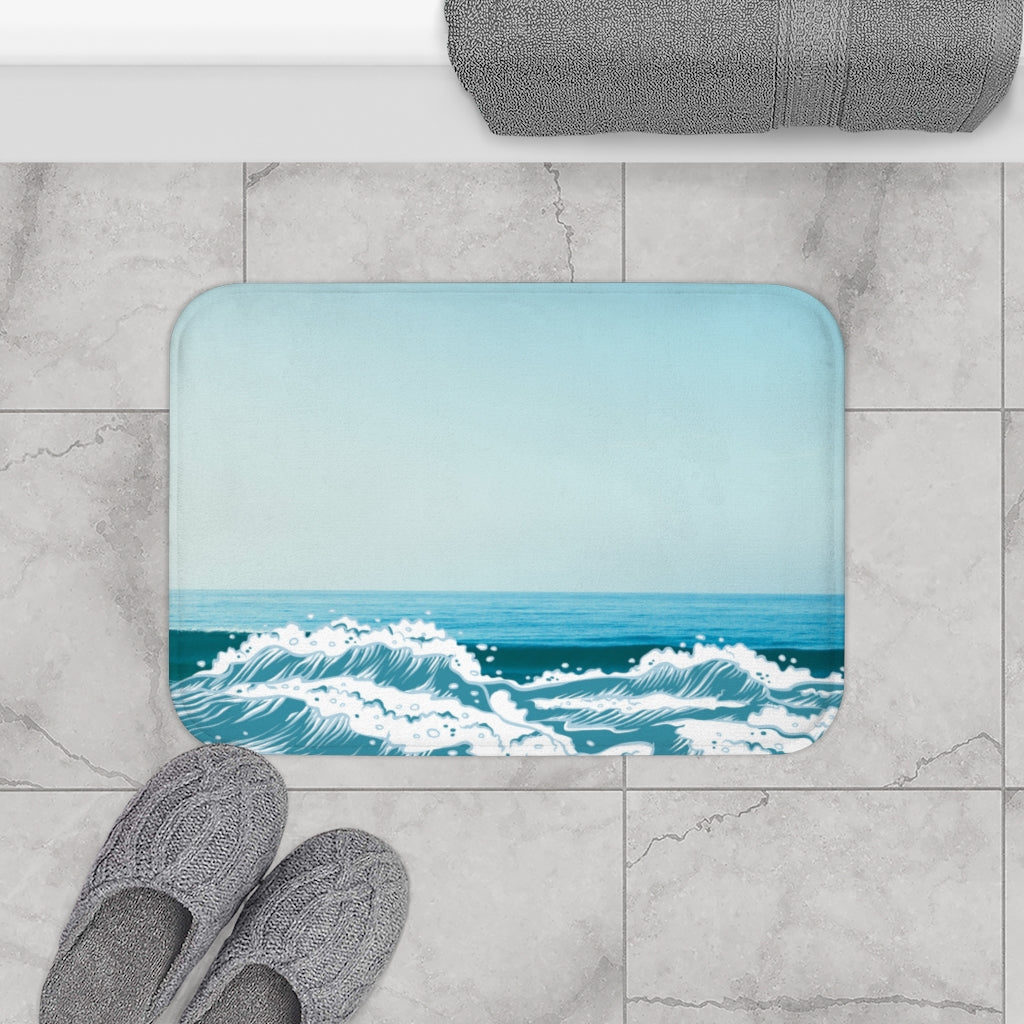 Bath Mat with a Coastal Theme