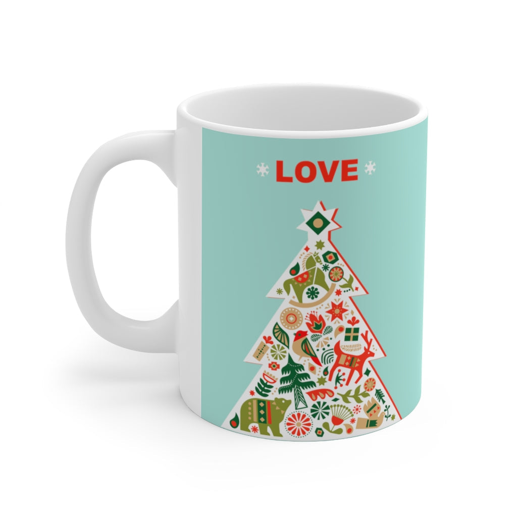 Love-Filled Ceramic Mug for Christmas Tree Lovers - 11oz