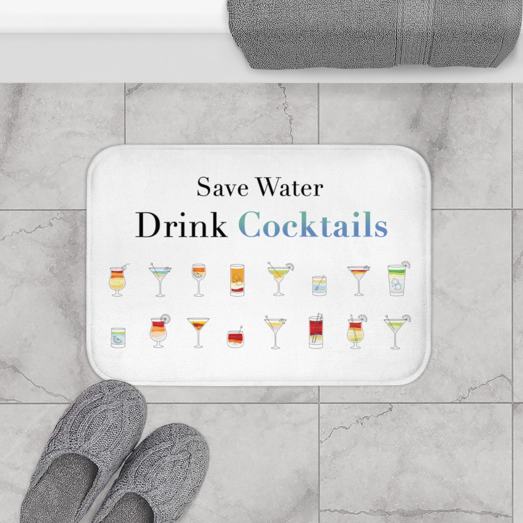 Cocktail Beverage Bath Rug Home Decor