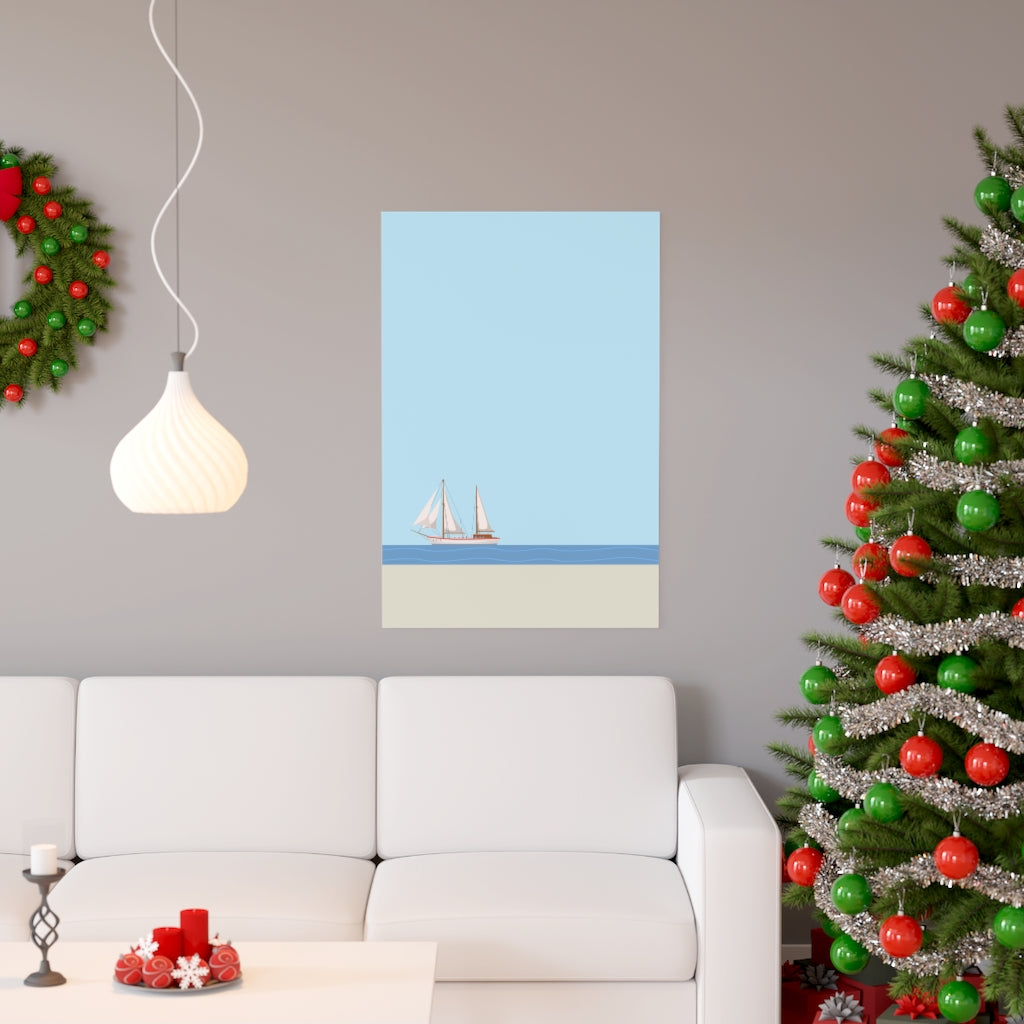 Ocean Sailing Boat Art Print