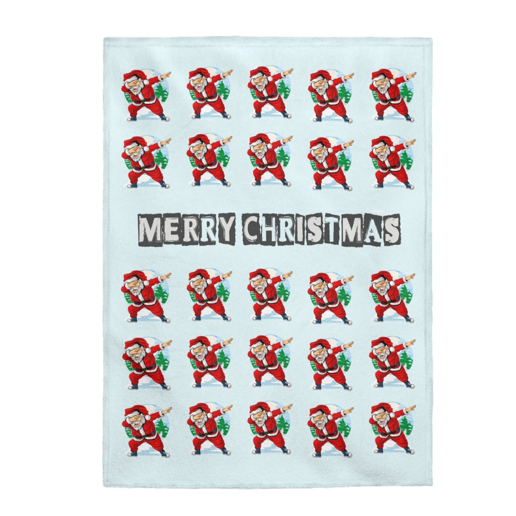 Santa Dancing Plush Velveteen Throw