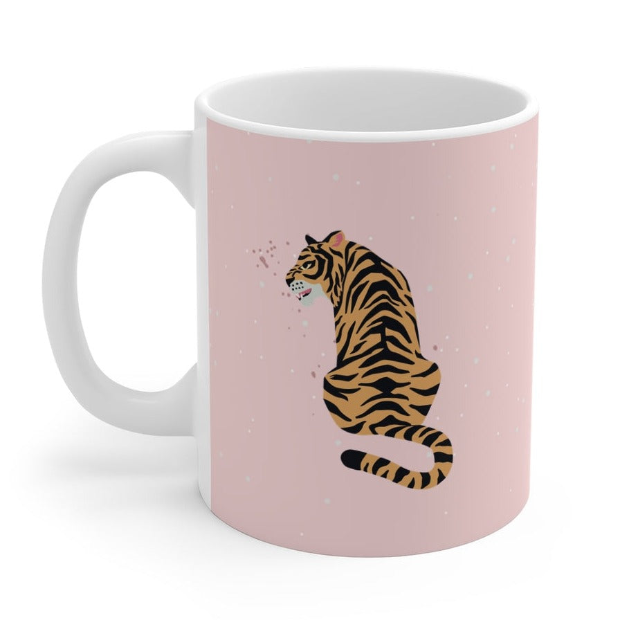 11 oz Pink Leopard Coffee Cup