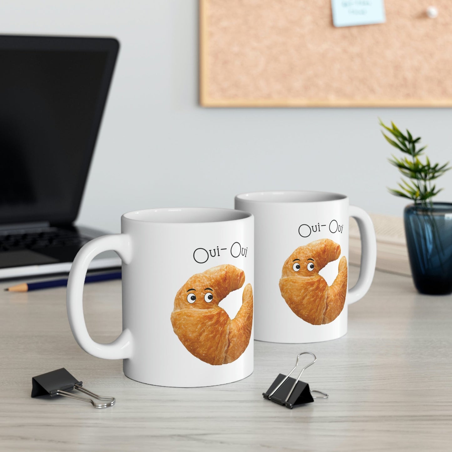 French Croissant Themed Novelty Mug