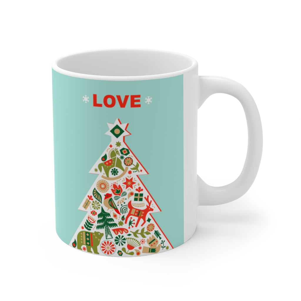 Love-Filled Ceramic Mug for Christmas Tree Lovers - 11oz