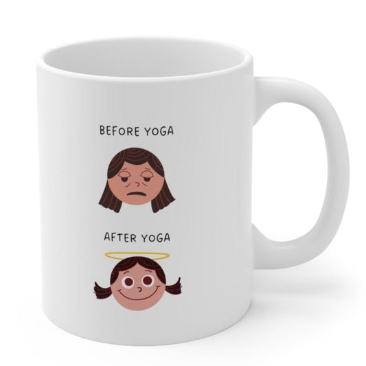 Yoga-Themed Novelty Mug for Pre and Post Practice
