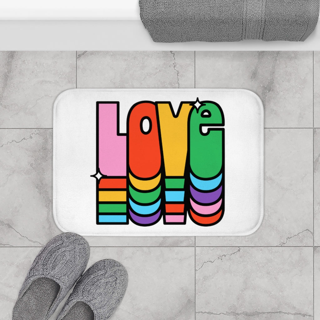 Love Rainbow Bath Mat