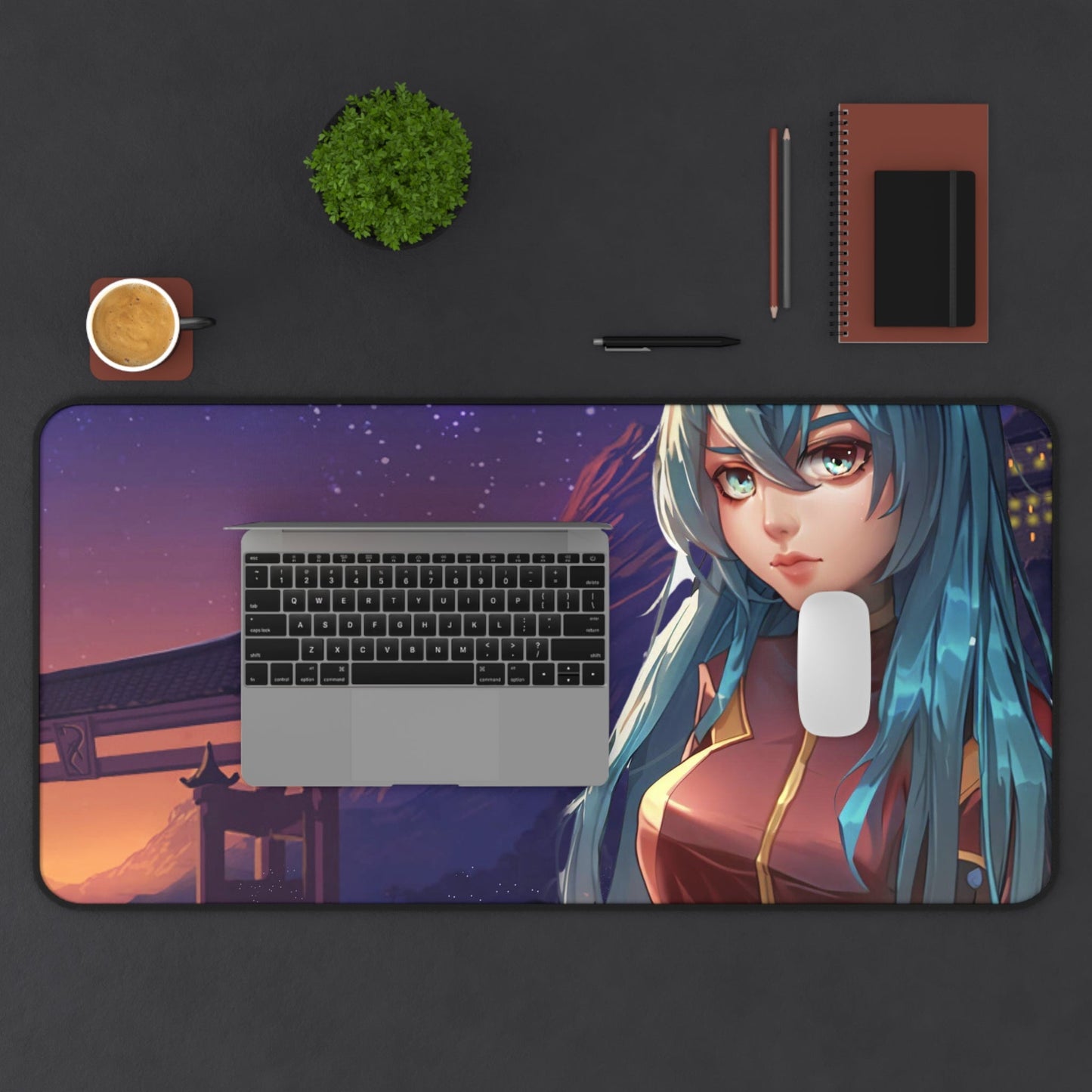 Large Mouse Pad featuring an Anime Girl in Space Suit