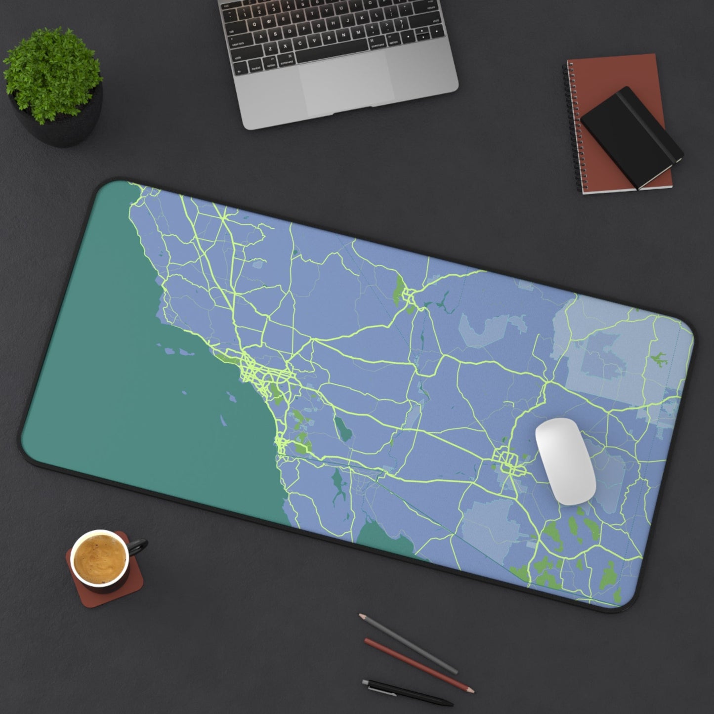 Desk Mat featuring Map of Los Angeles - Updated Title