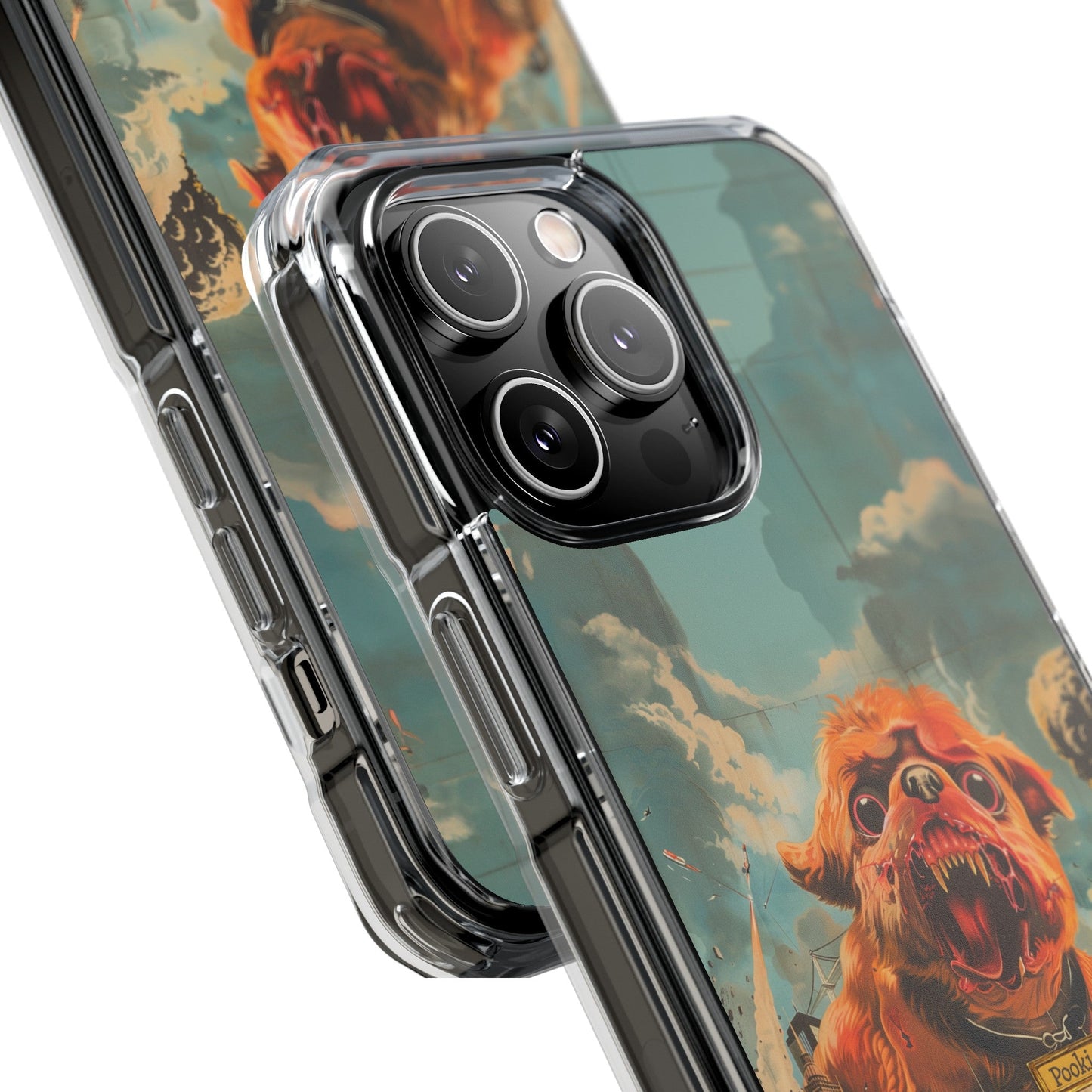 Reworked Title: Clear Magnetic Case with a Vintage Vibe for iPhone Models