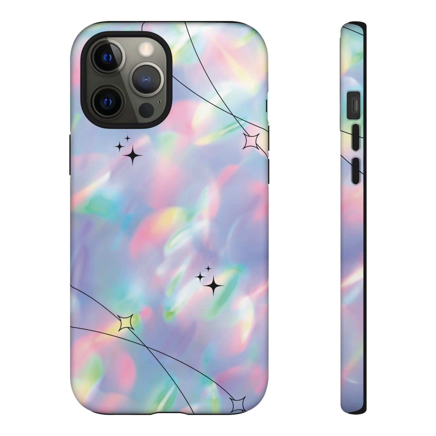 Durable iPhone Case with Stars in Gradient Pattern