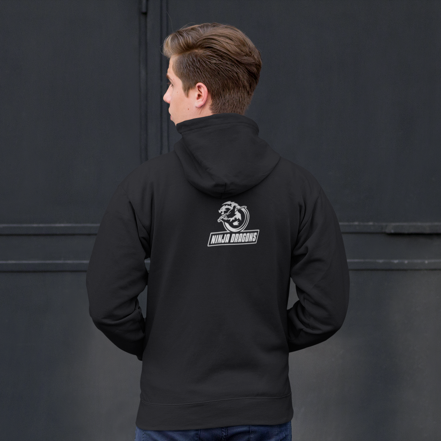 Hooded Sweatshirt with Logo on Front and Back