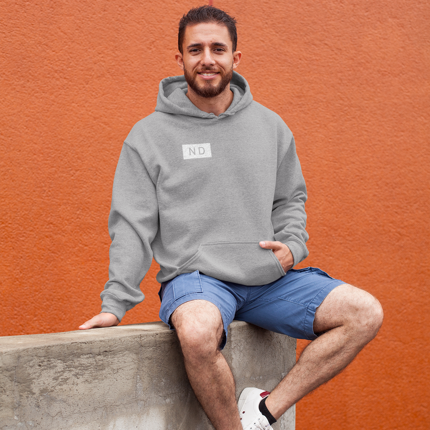 Hooded Sweatshirt with Logo on Front and Back