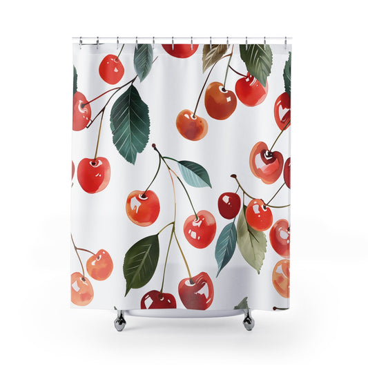 Cherry Pattern Retro Shower Curtain