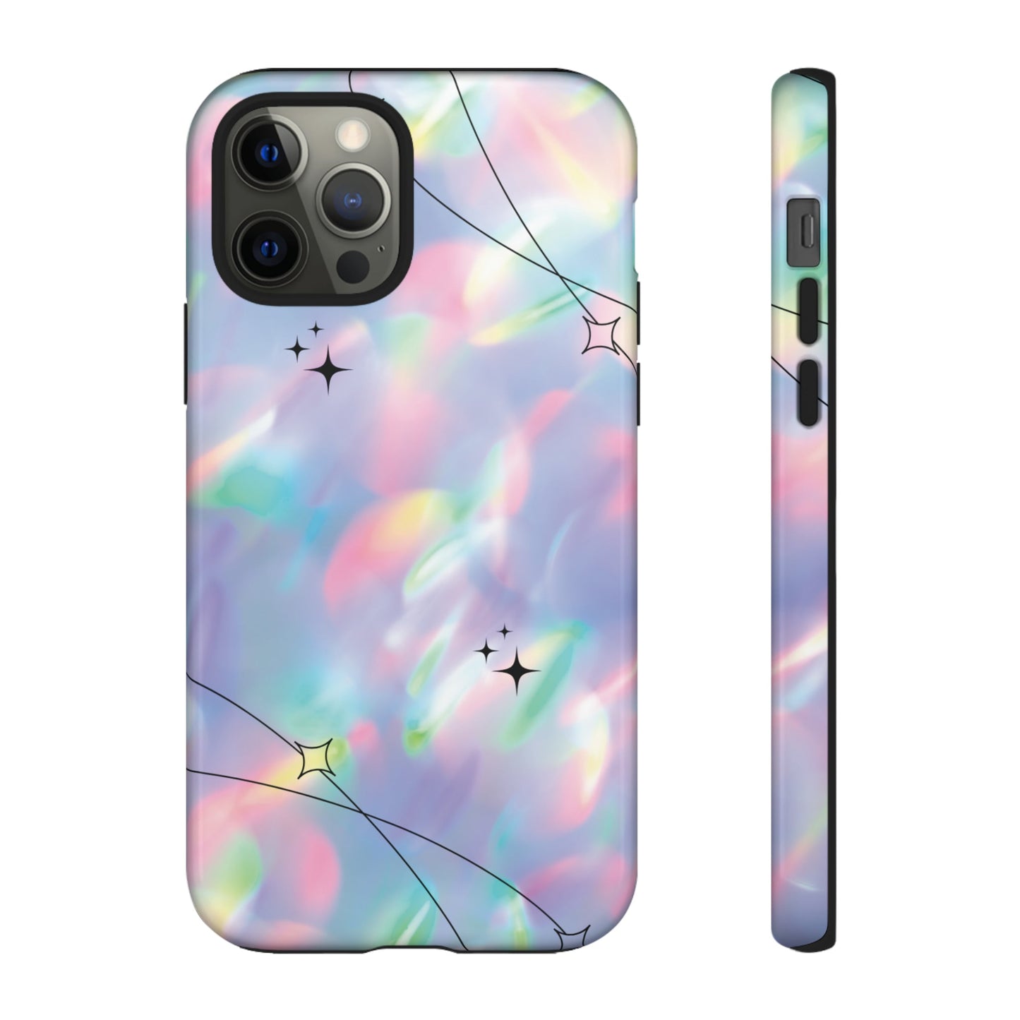 Durable iPhone Case with Stars in Gradient Pattern