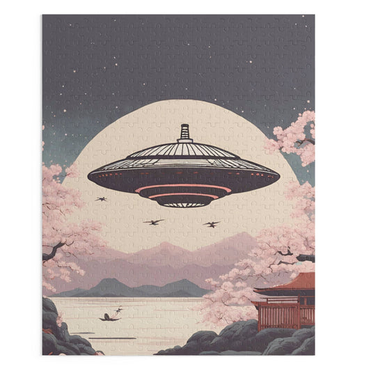 500-Piece Puzzle featuring Retro Japanese UFO Art