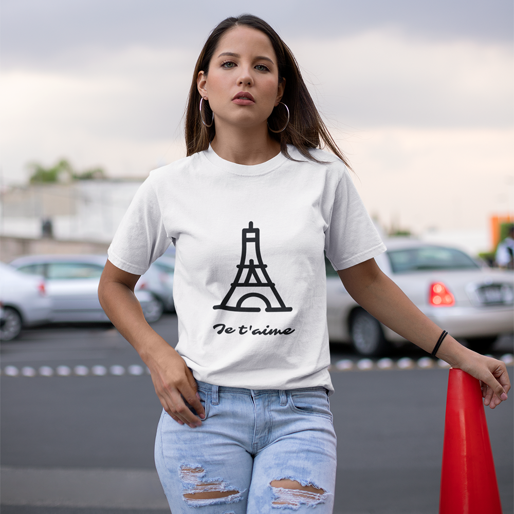 Logo T-Shirt for Women with 'Je T'aime' Message