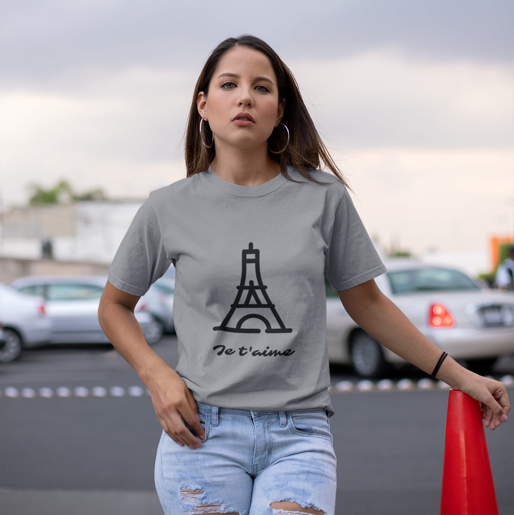 Logo T-Shirt for Women with 'Je T'aime' Message