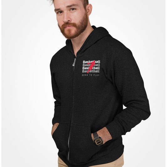 Full-Zip Hooded Sweatshirt for Men's Basketball Players