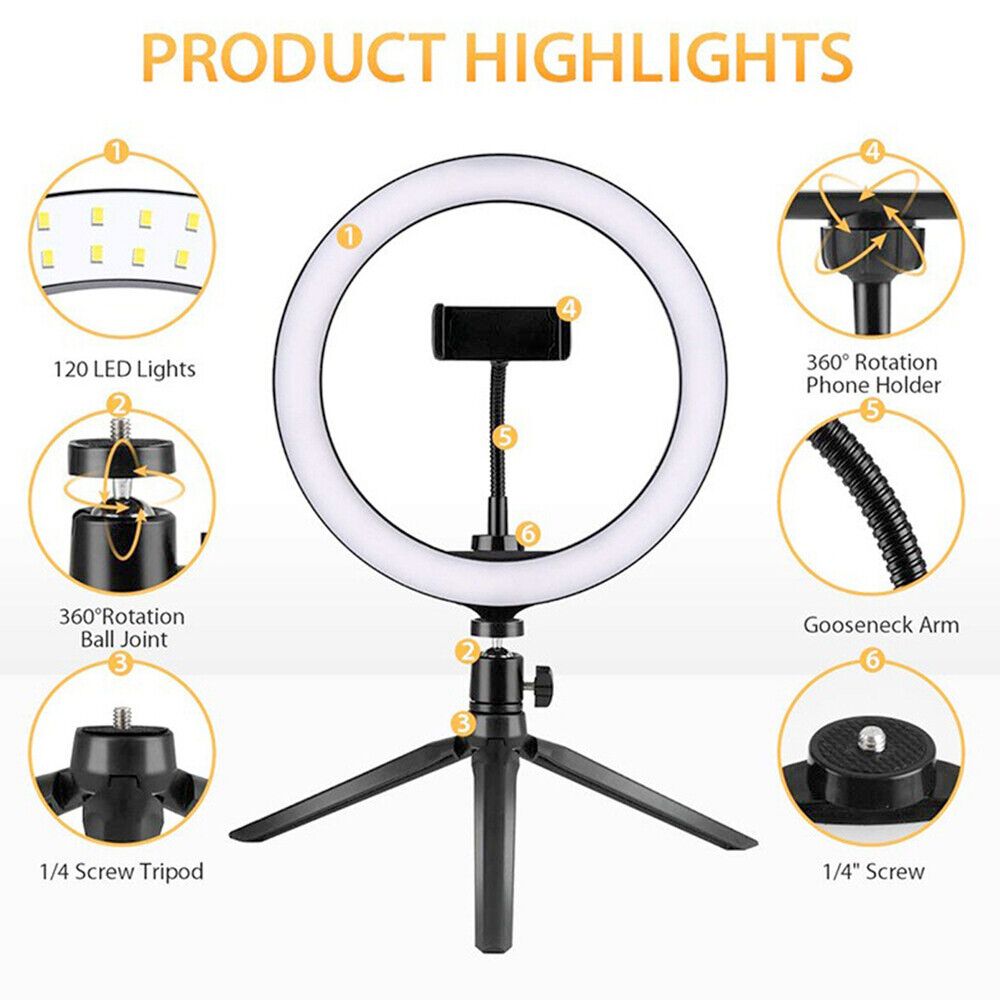 Enhanced LED Ring Light with Adjustable Stand