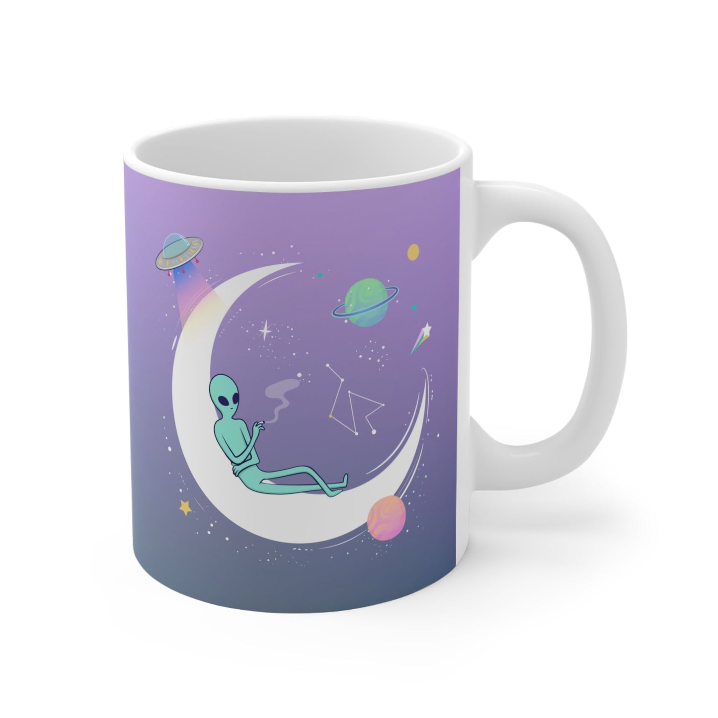 11oz Purple Alien Mug - A Cool and Spooky Drinkware