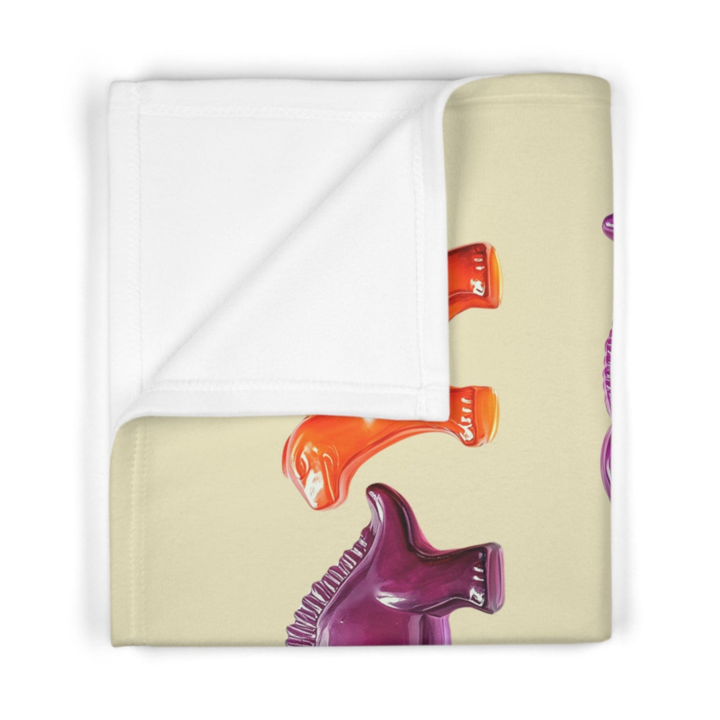 Soft Fleece Baby Blanket with Gummy Dinosaur Design
