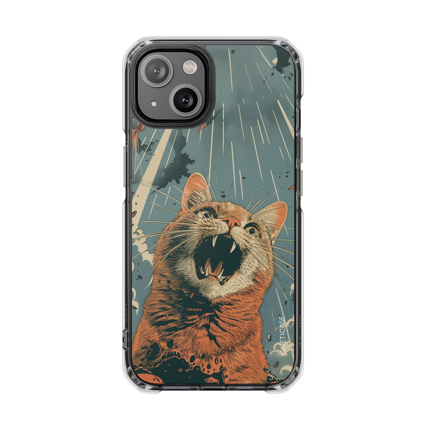 Clear Magnetic Case for Retro Cat iPhone Series