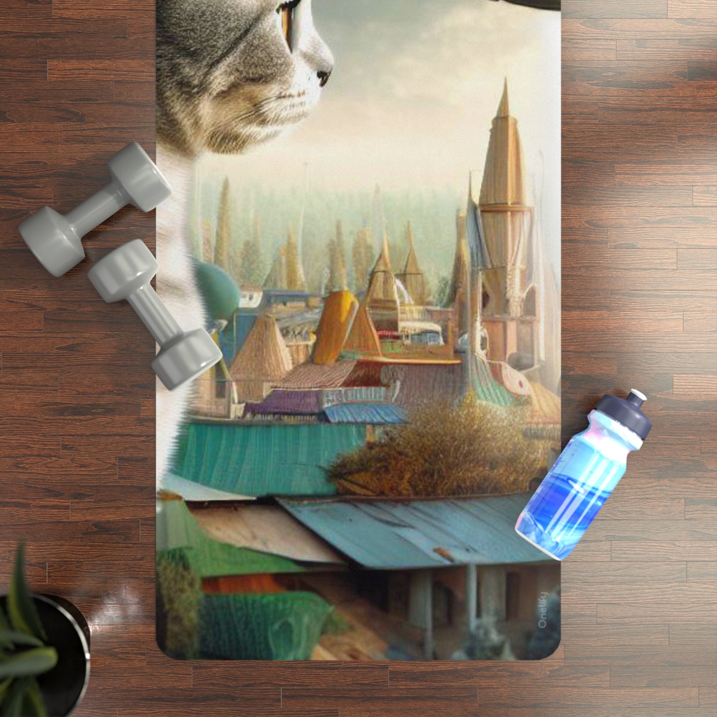 Encounter with Astrocat Yoga Mat