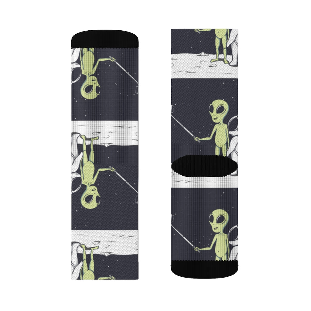 Quirky Extraterrestrial Selfie Socks