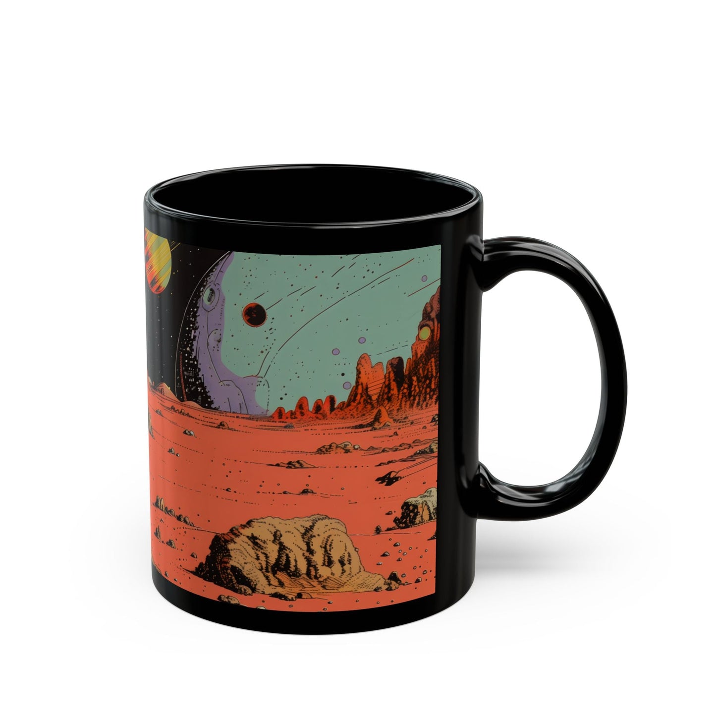Cat Space Retro Coffee Mug