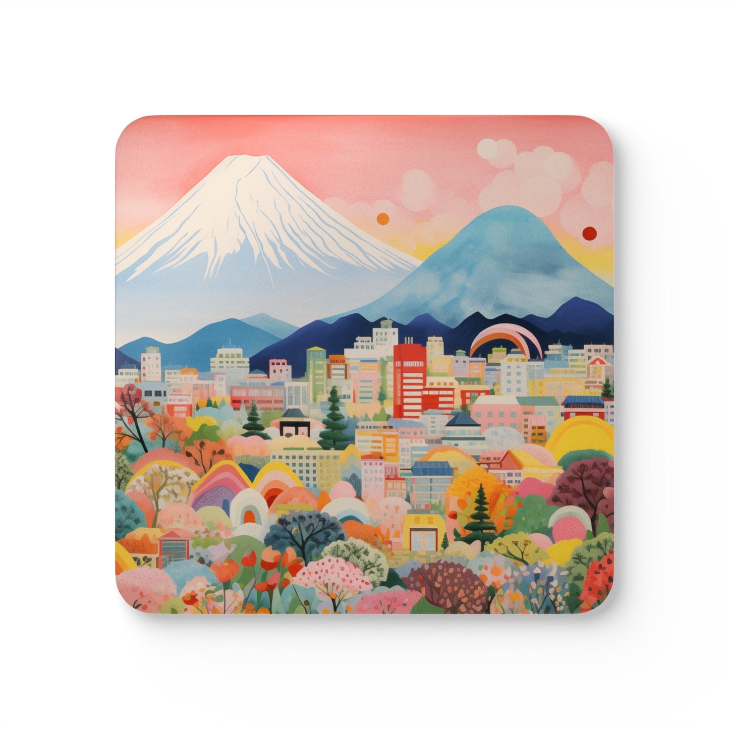 Mount Fuji Skyline Set of Four Coasters