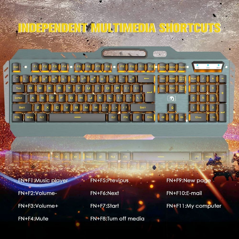 Professional Metal Gaming Keyboard and Mouse Set with Wireless Connectivity - Ninja Dragon Edition