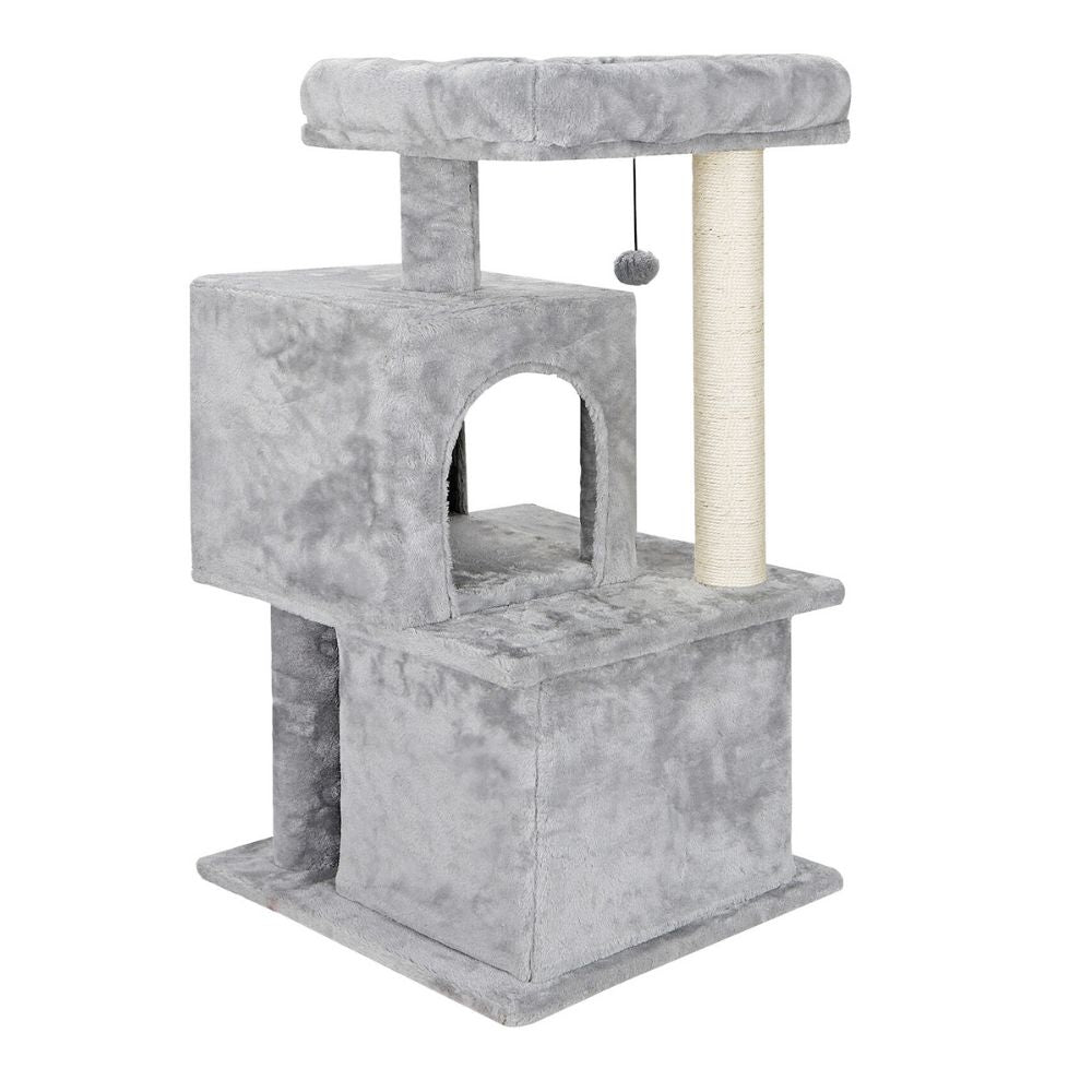 Scratching Post Cat Tree with Ramp and Elevated House