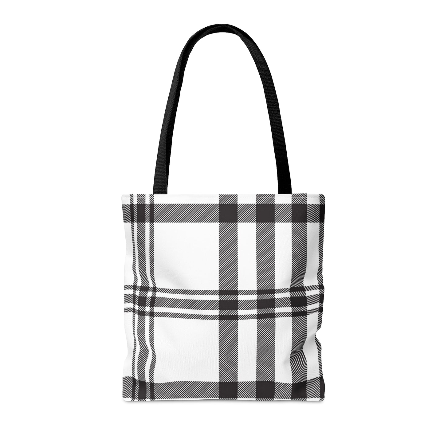 Plaid Tote Bag in Monochrome Design