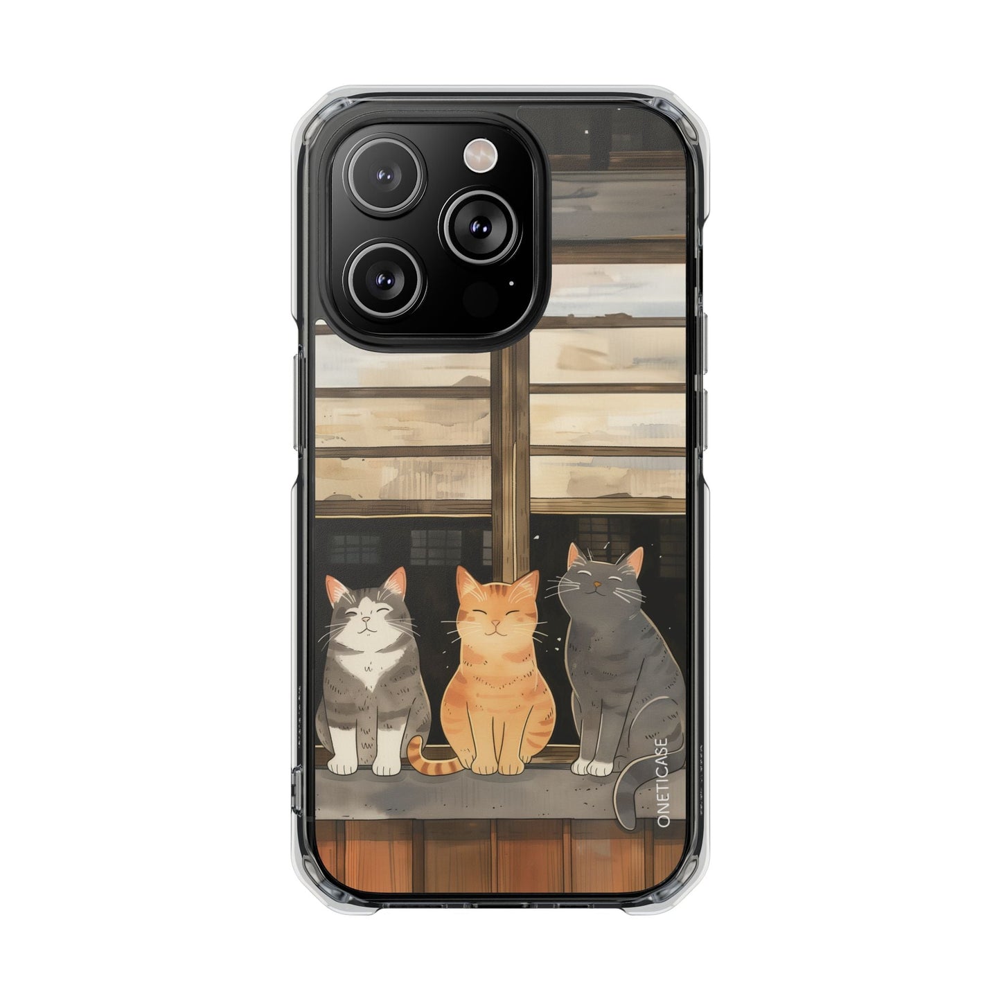 Magnetic Clear Case for iPhone Series - Cat Lovers' Chilling Edition