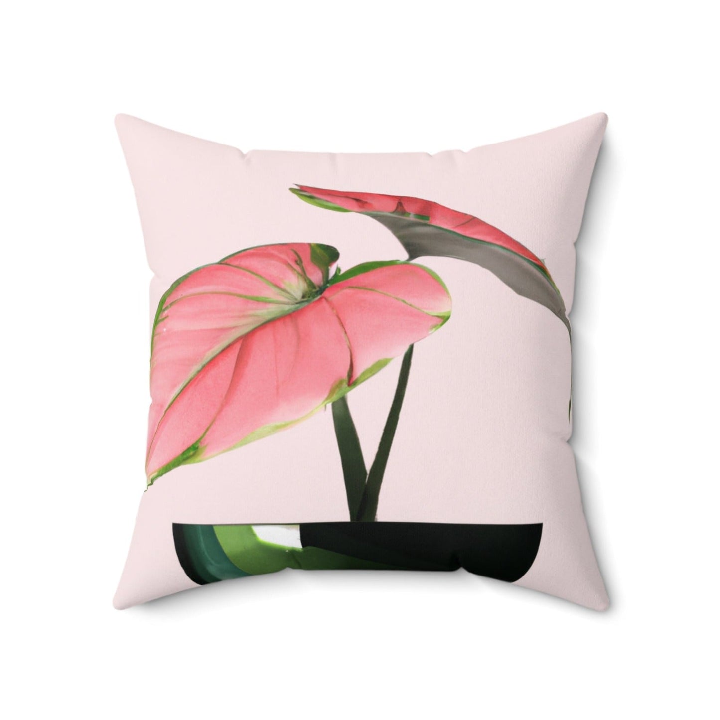 Square Pillow with Philodendron Pink Princess Design - Available in 3 Sizes