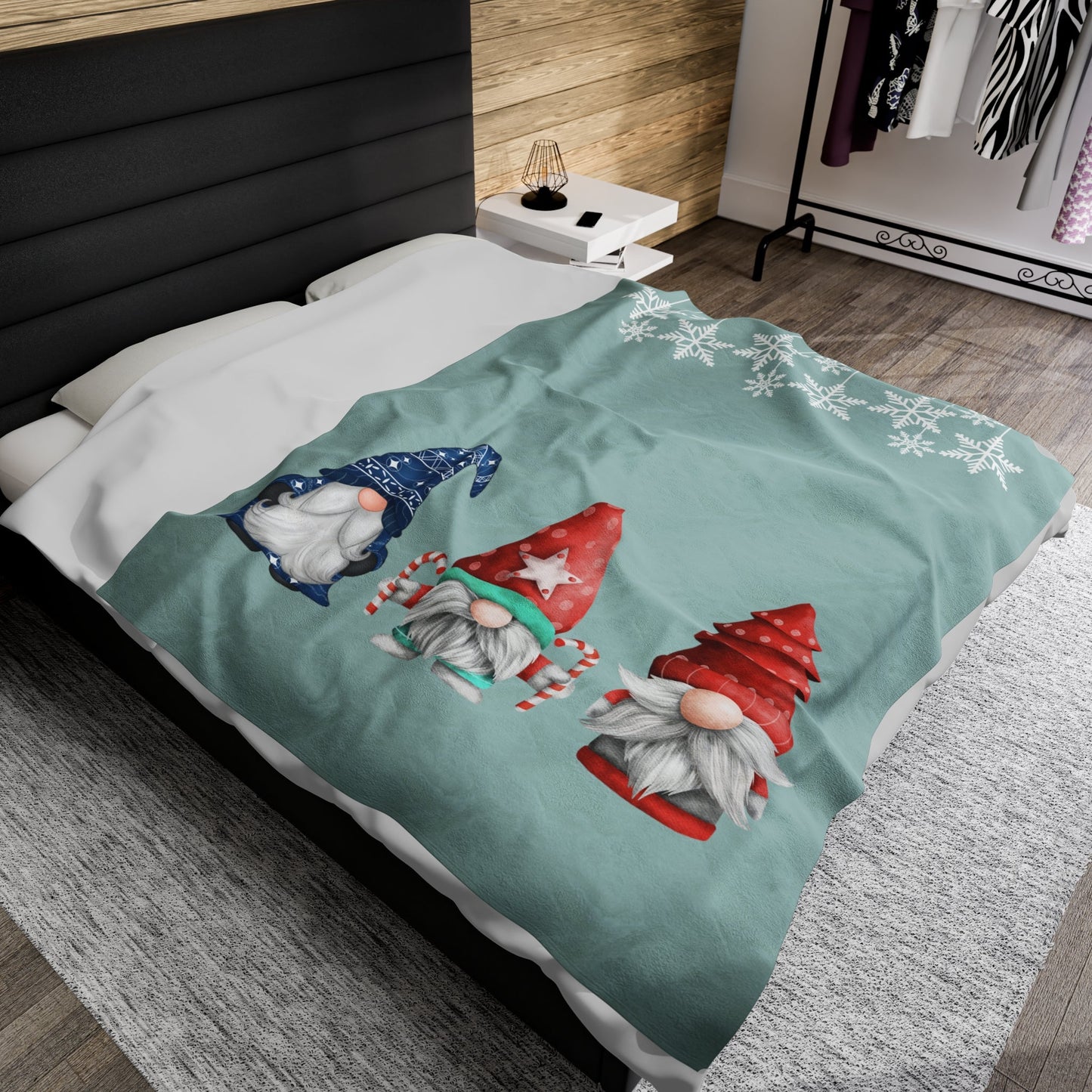 Holiday Gnome Cozy Throw Blanket
