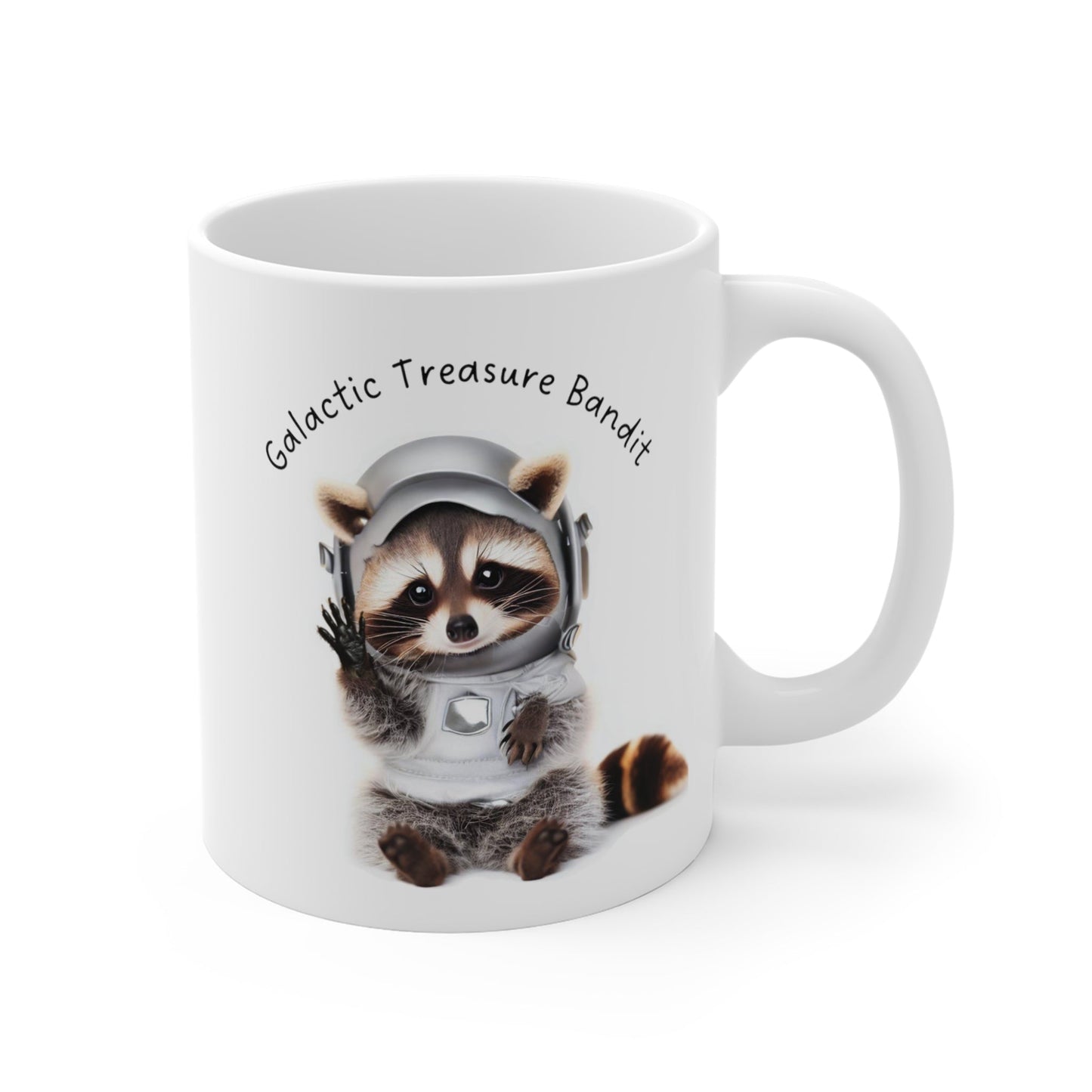 Galactic Raccoon Mug - Adorable Space Thief Treasure Cup