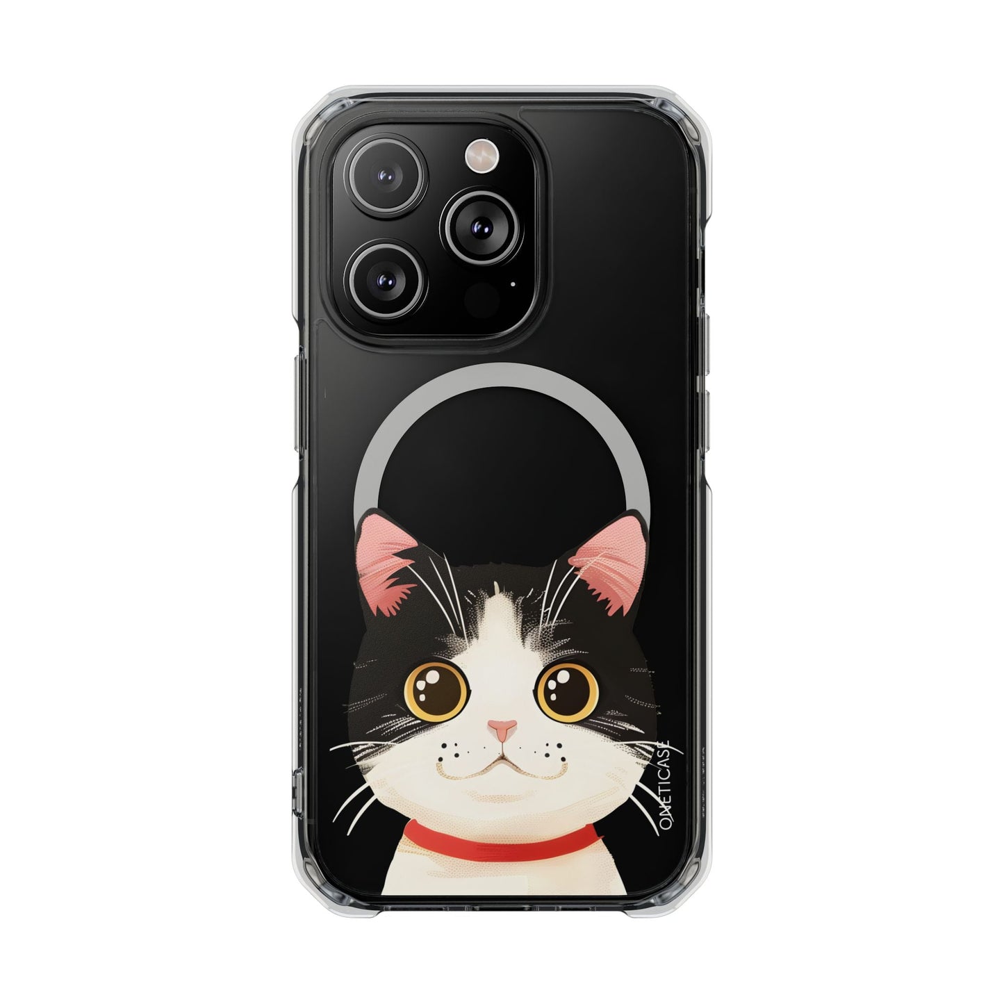 Clear Magnetic Tuxedo Cat Phone Case for iPhone Models