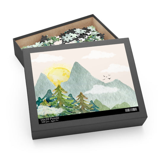 500-Piece Puzzle Featuring a Sunny Mountain View