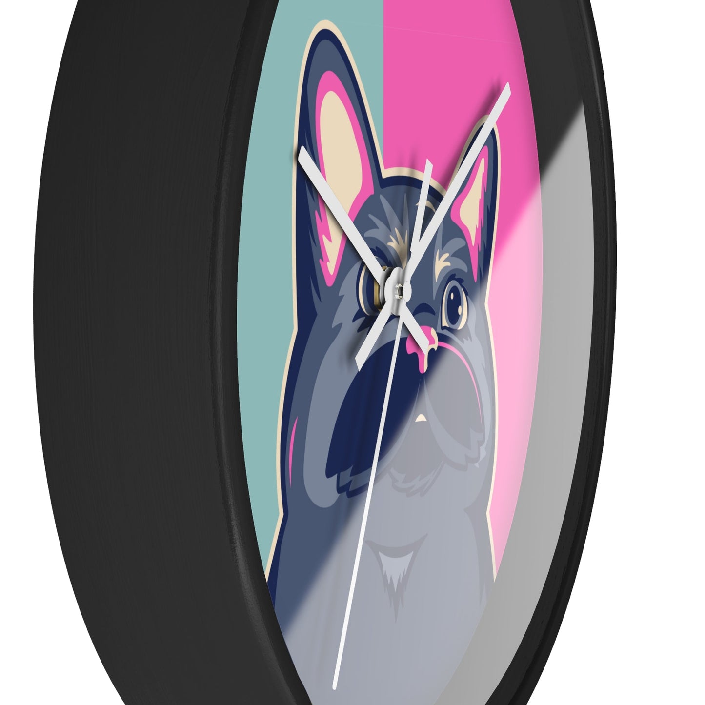 Colorful Cat Cutout Wall Clock